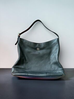Tory Burch Black Leather Hobo Shoulder Bag